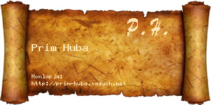 Prim Huba névjegykártya